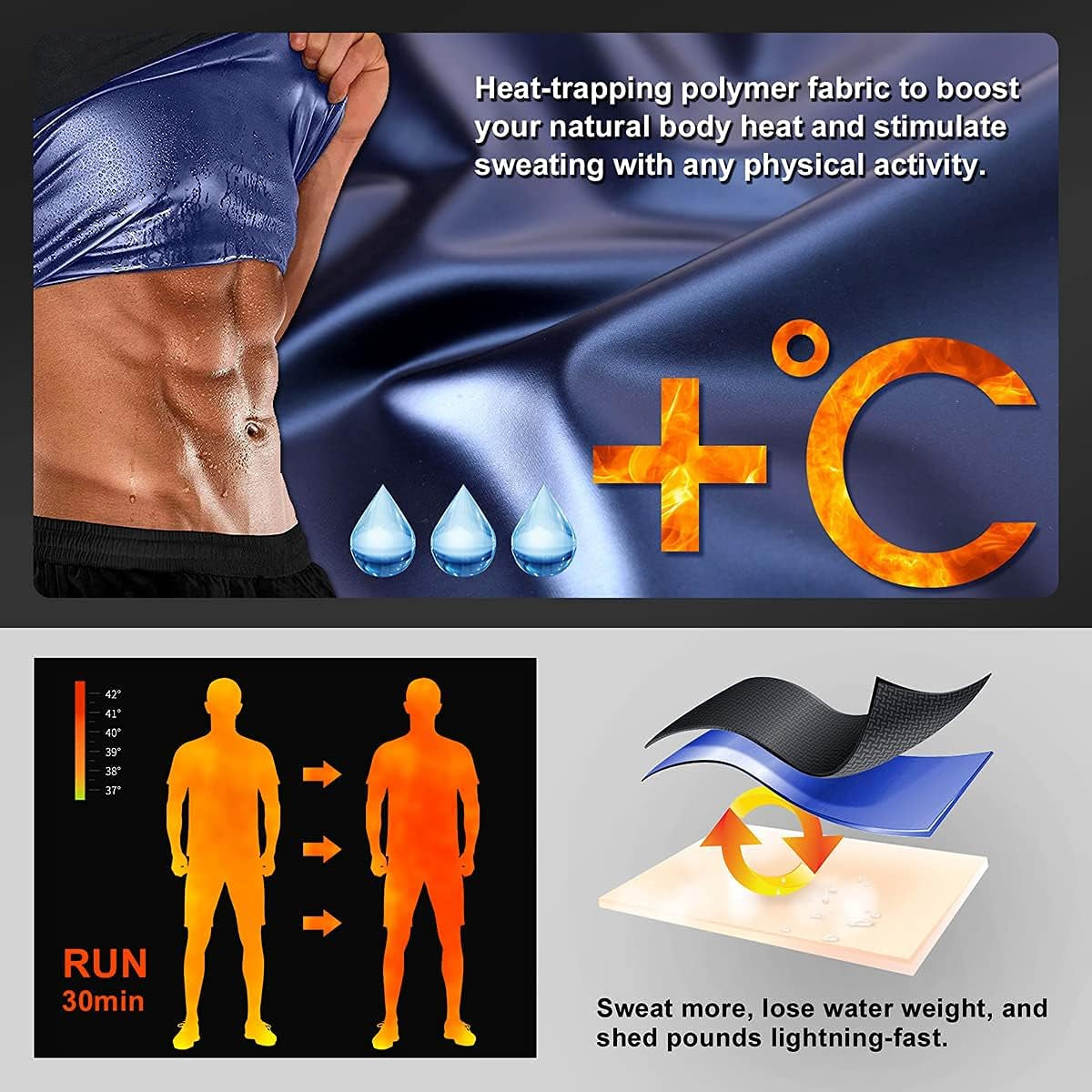 "Ultimate Men'S Sauna Sweat-Shirt: Slimming Shapewear for Compression Fitness and Body Transformation"