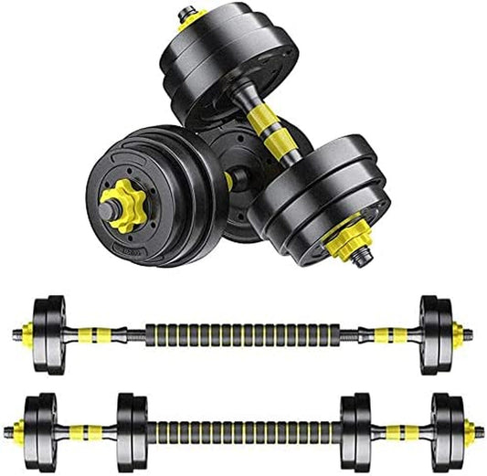 "Ultimate Adjustable Dumbbells Set: Transform Your Home Gym with 110 Lbs of Free Weights, 2-In-1 Dumbbell Barbell Lifting Set for the Perfect Workout!"